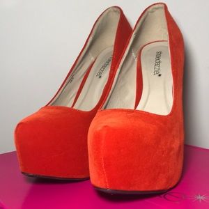 Shoe Dazzle Kleo Orange Women’s High-Heels